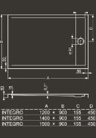 Roltechnik sprchová vanička INTEGRO 1500 x 900 x 50 mm 8000171
